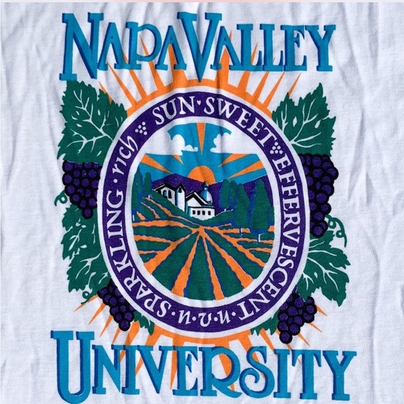 Napa Valley University Winery 1990s Bathing Suit Cover Up Oversized Tee O/S - Picture 5 of 8